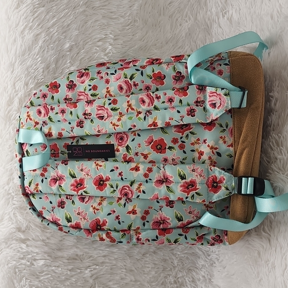 No Boundaries  Mist Mint Floral  Suede  Bottom Backpack - Picture 10 of 13